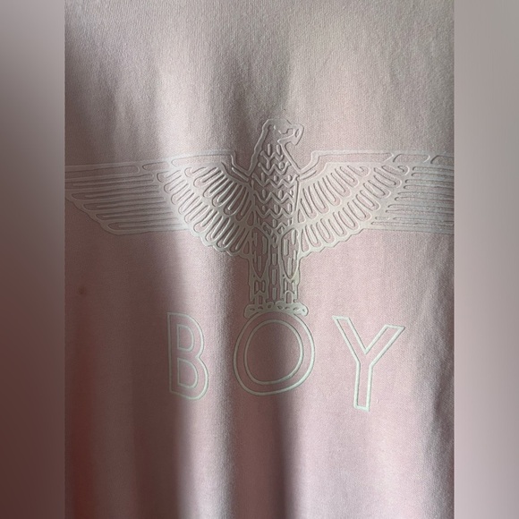 Boy London Pink Crewneck Sweater with Ribbed Cuffs and Relaxed Fit - Picture 7 of 12
